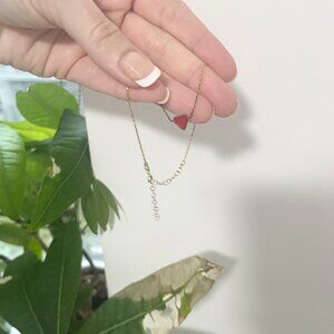 Women's Dainty Heart Shaped Gold Plated Anklet